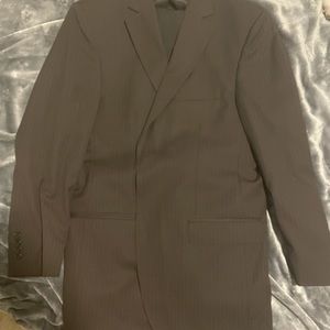 Pronto Uomo Platinum Olive Pinstripe Suit size 42L
